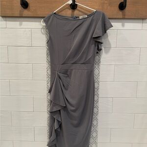 Elegant Gray Ruffle Dress